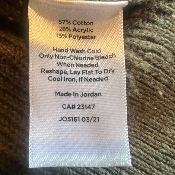 Olive Green speckled sweater from Talbots - size Petite with a Cowl Neckline - Picture 6 of 6